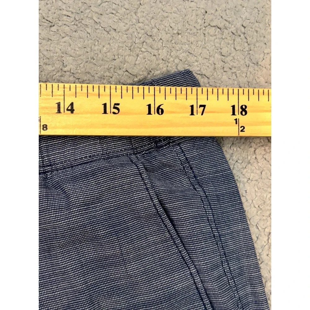 Express Mens Blue Cotton Elastic Waist Drawstring Casual Shorts Size Large